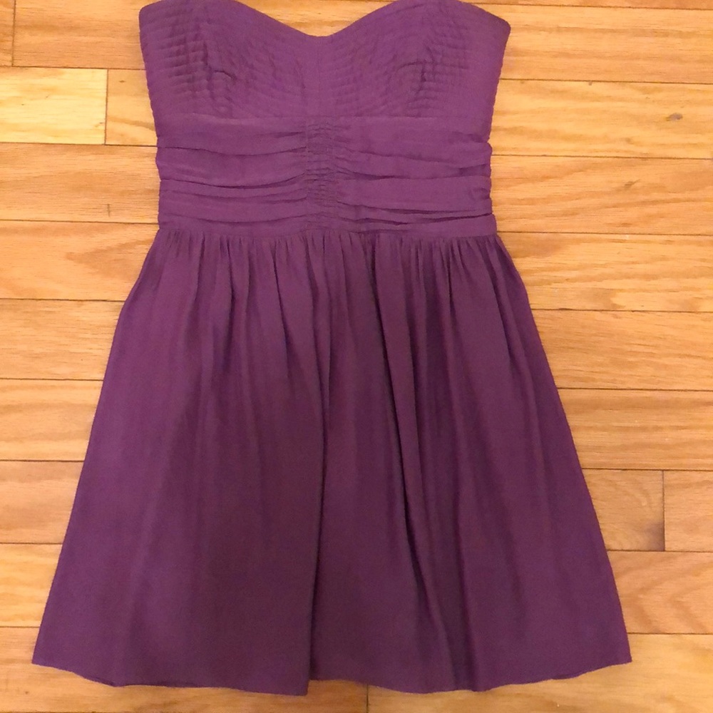 Parker Purple Strapless Mini Dress, Size Small